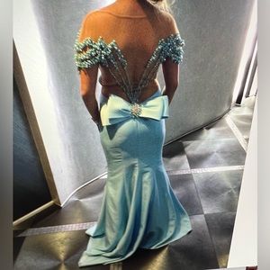 Tarik Ediz beaded double bow mermaid gown